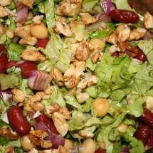 Fresh lettuce with chick peas