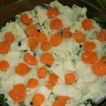 Add potatoes mash layer and a carrots and celery one