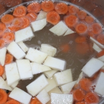 Boiled carrots and celery